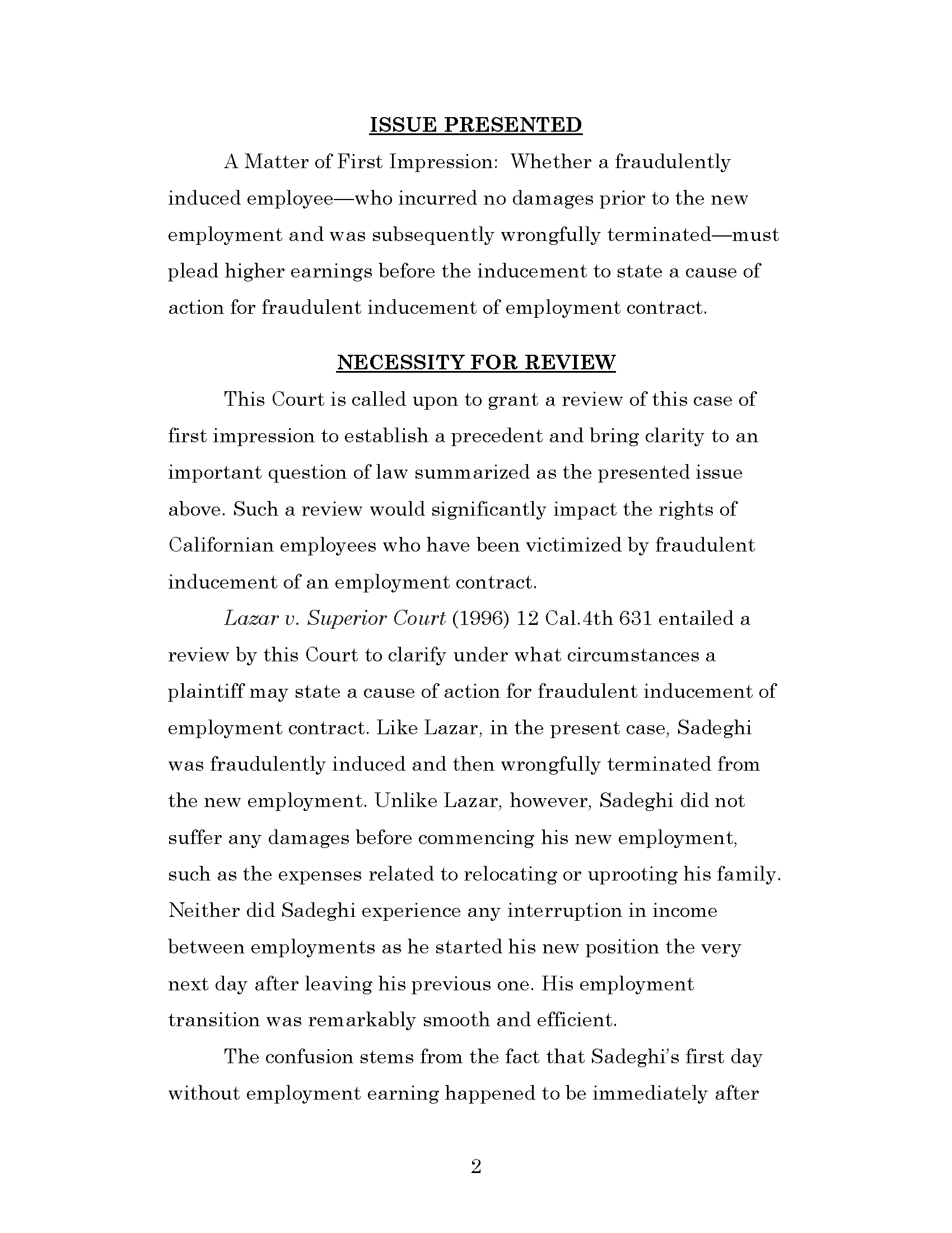 Dr. Iman Sadeghi v. Dr. Hao Li - Petition For Review Page 5